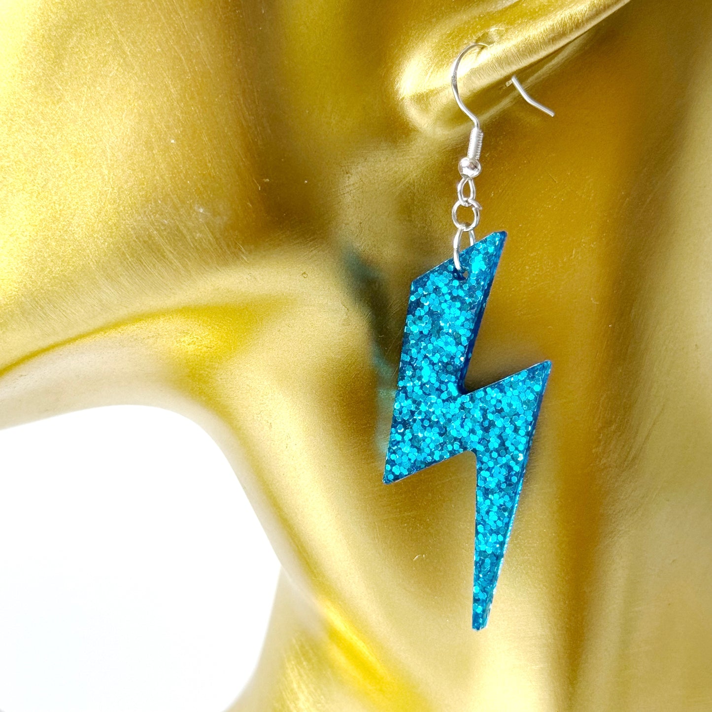 lightening bolt resin earrings 