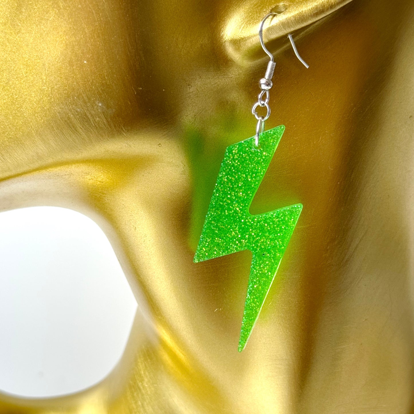 lightening bolt resin earrings 