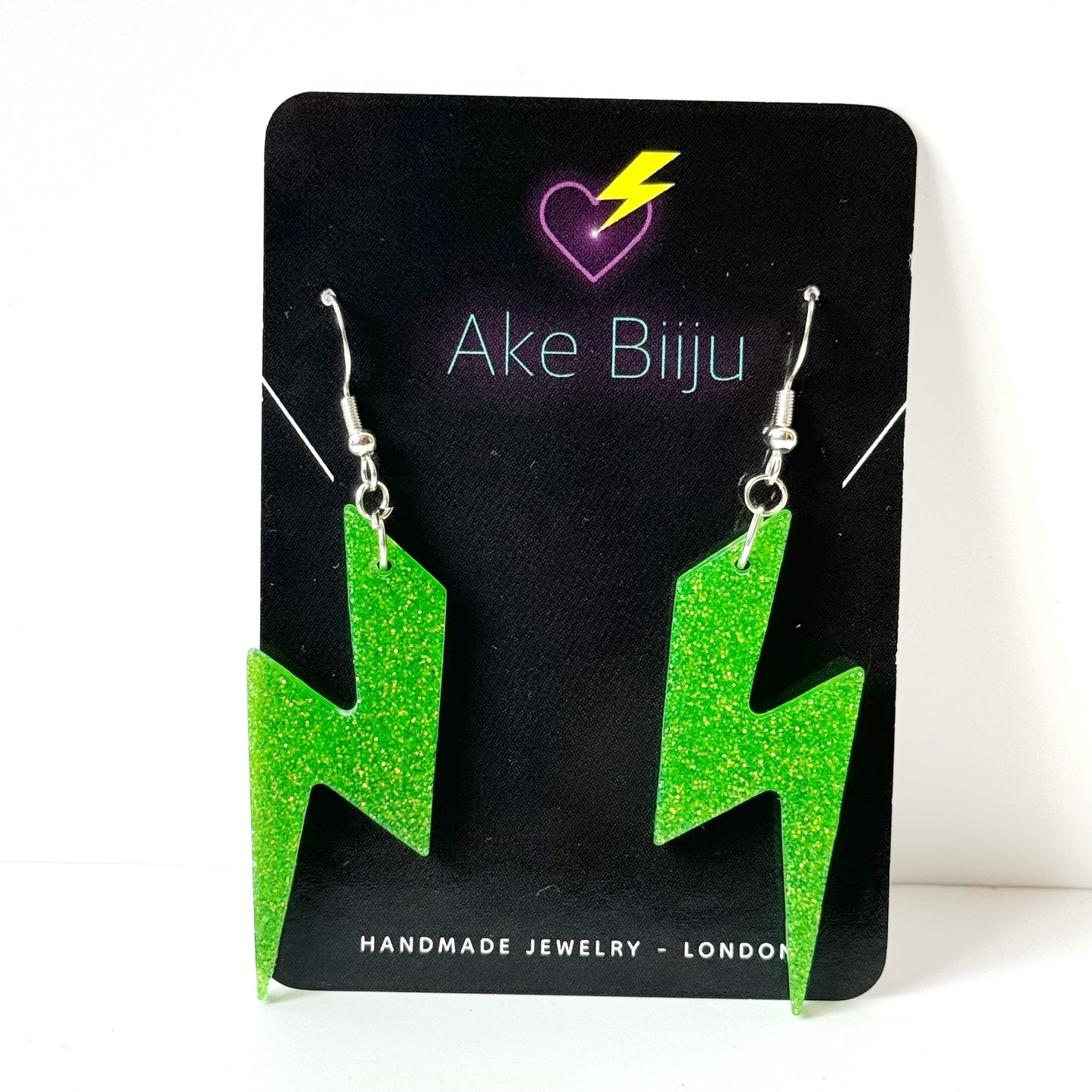 lightening bolt resin earrings 