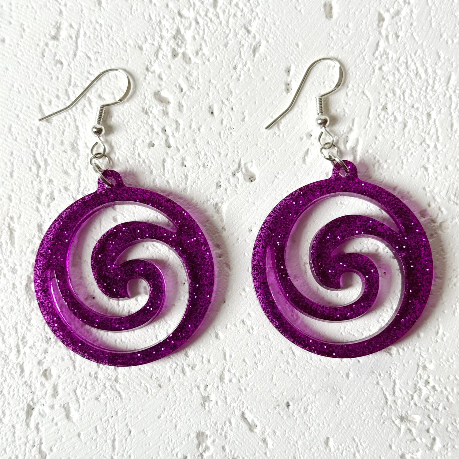 purple resin earrings