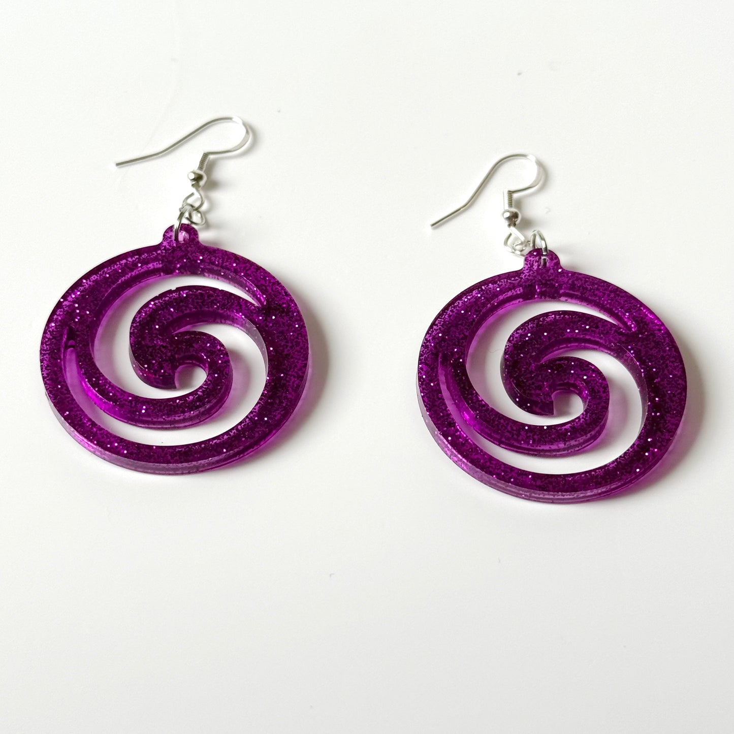 purple resin earrings