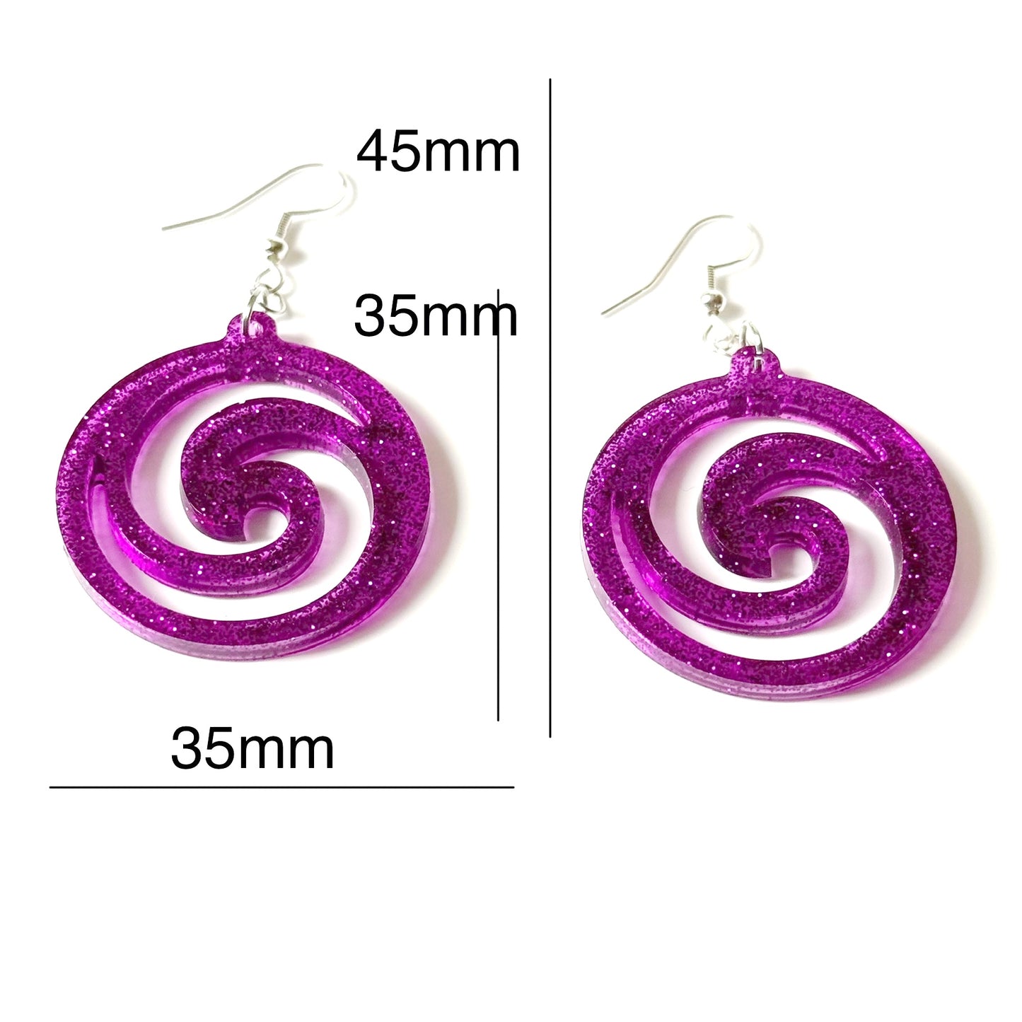 purple resin earrings