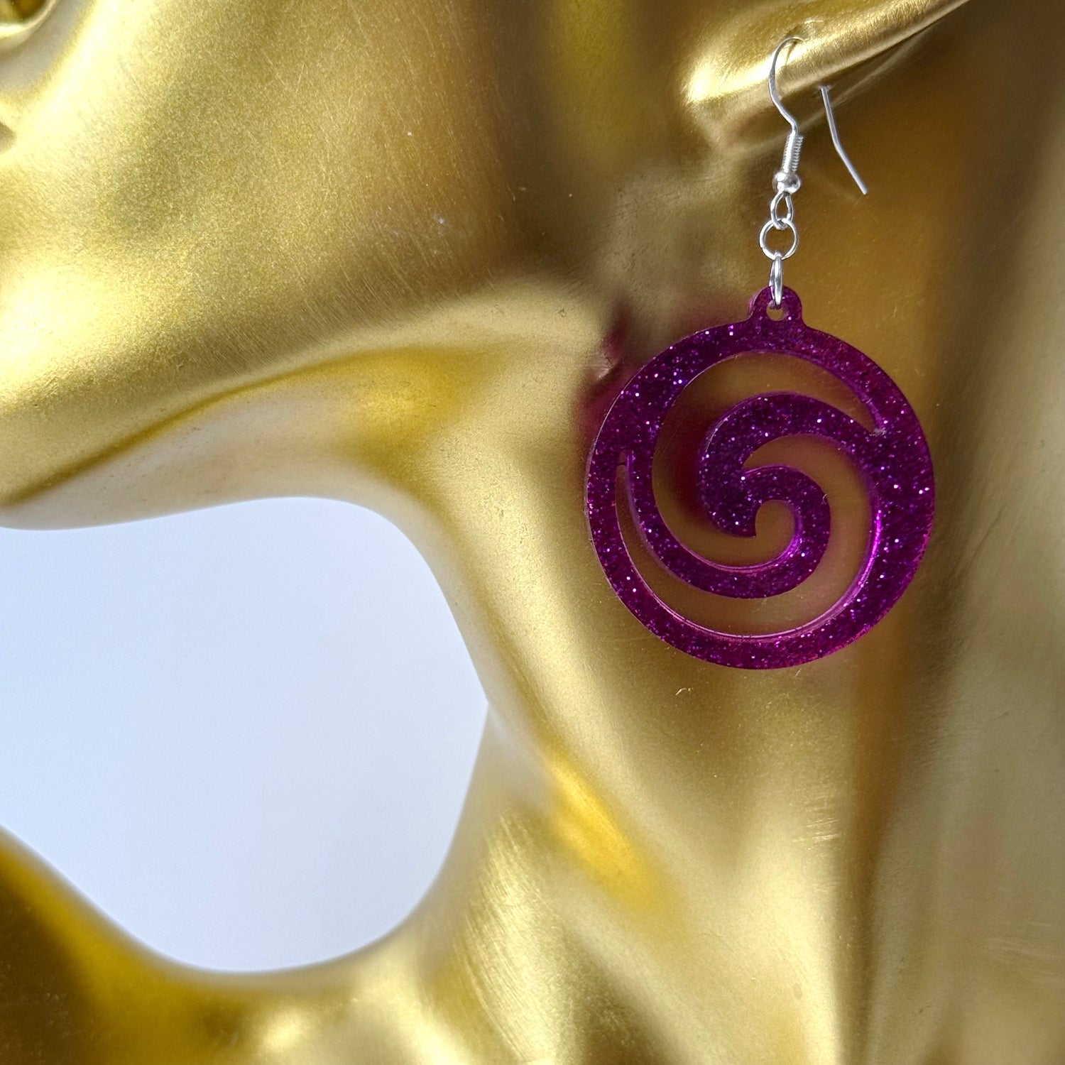 purple resin earrings