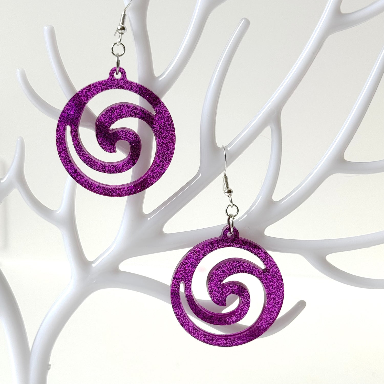 purple resin earrings