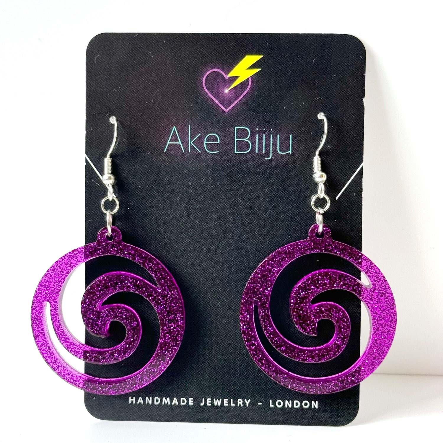 purple resin earrings