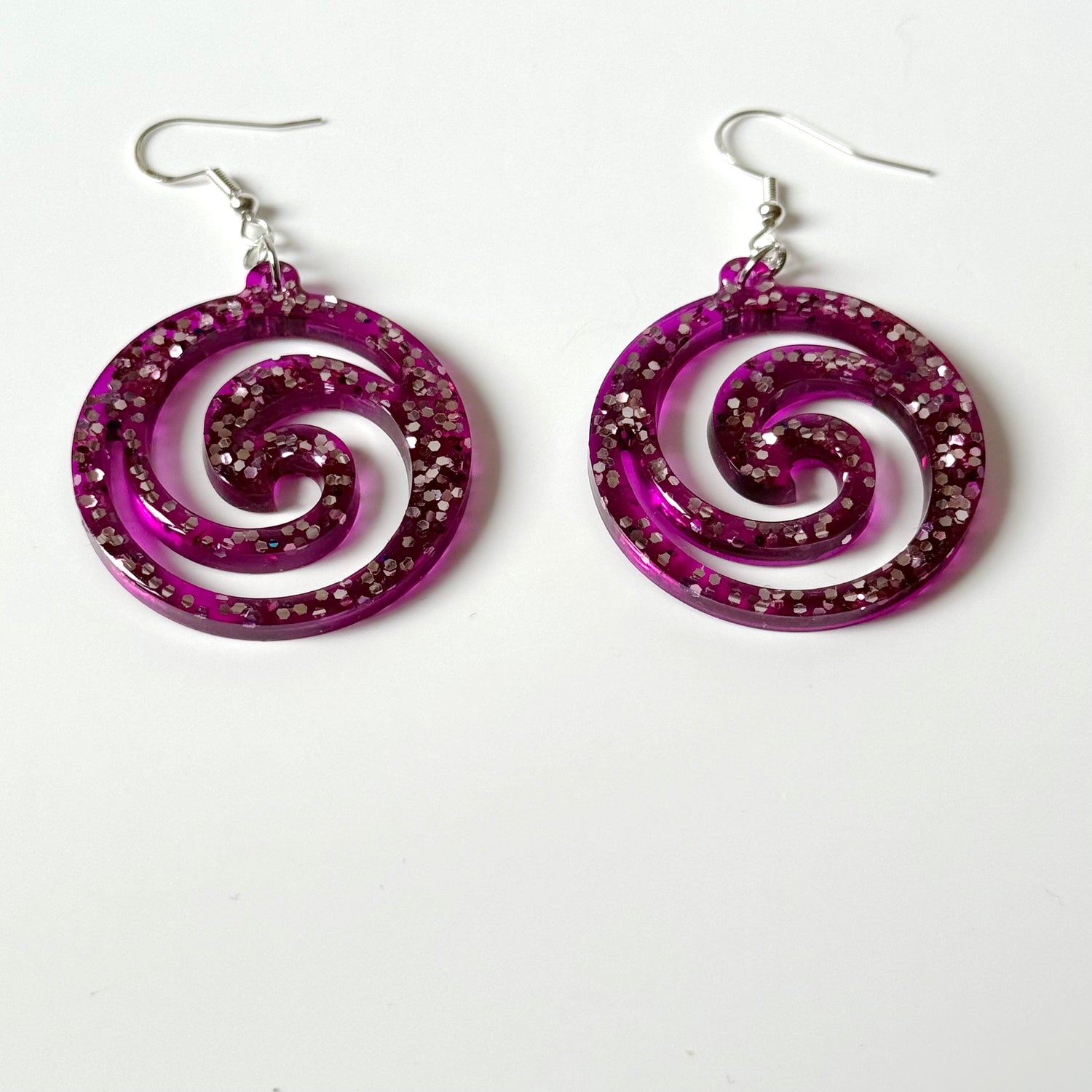 purple resin earrings