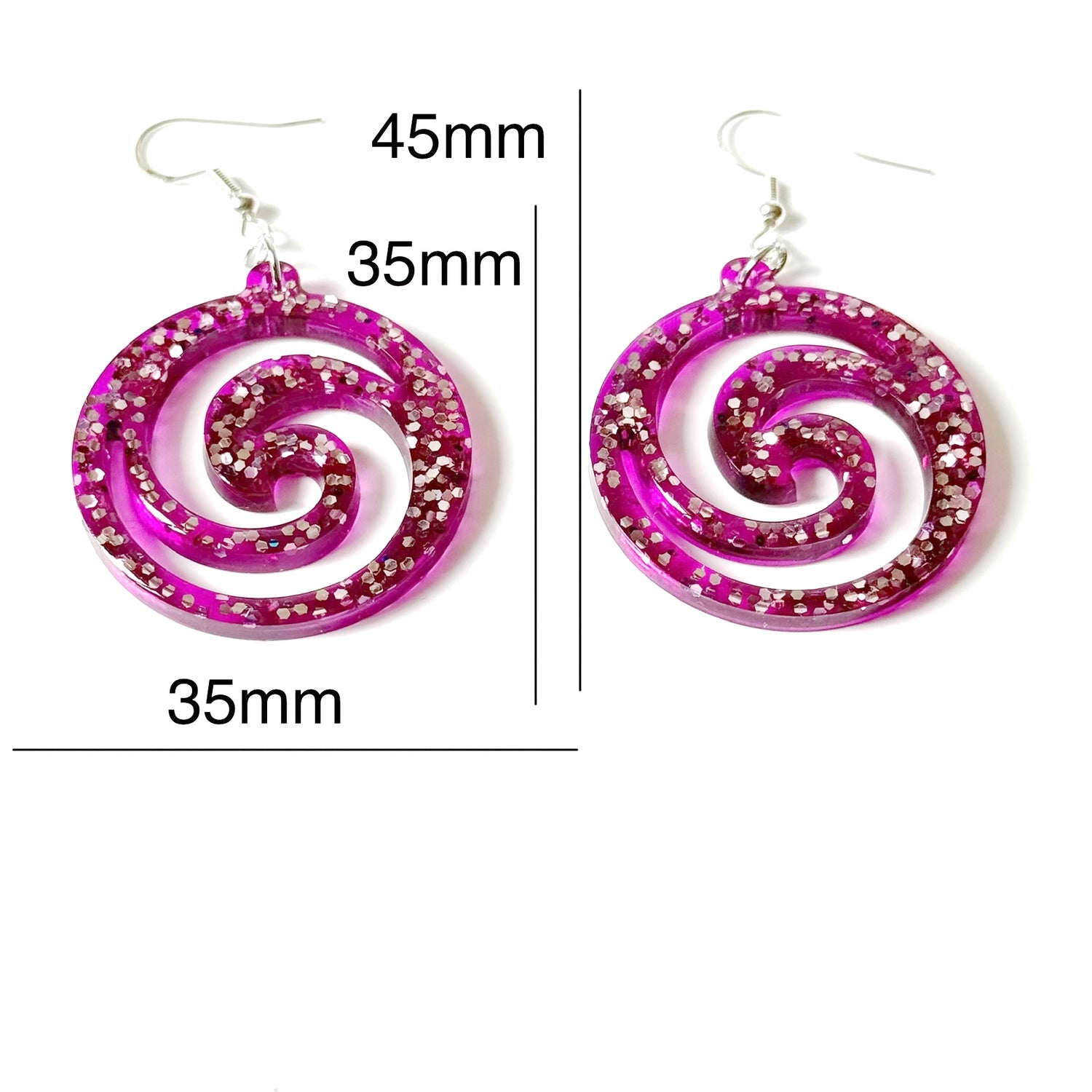 purple resin earrings