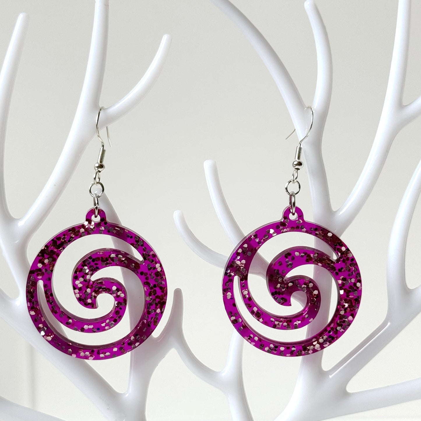 purple resin earrings