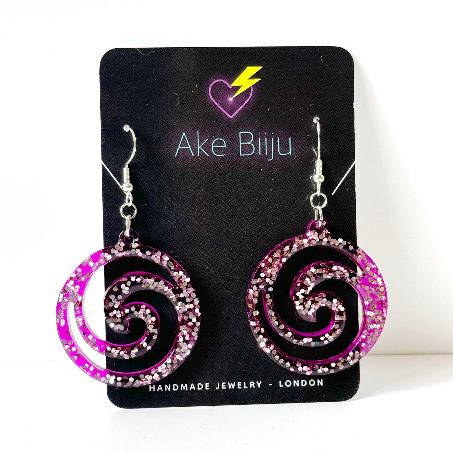 purple resin earrings