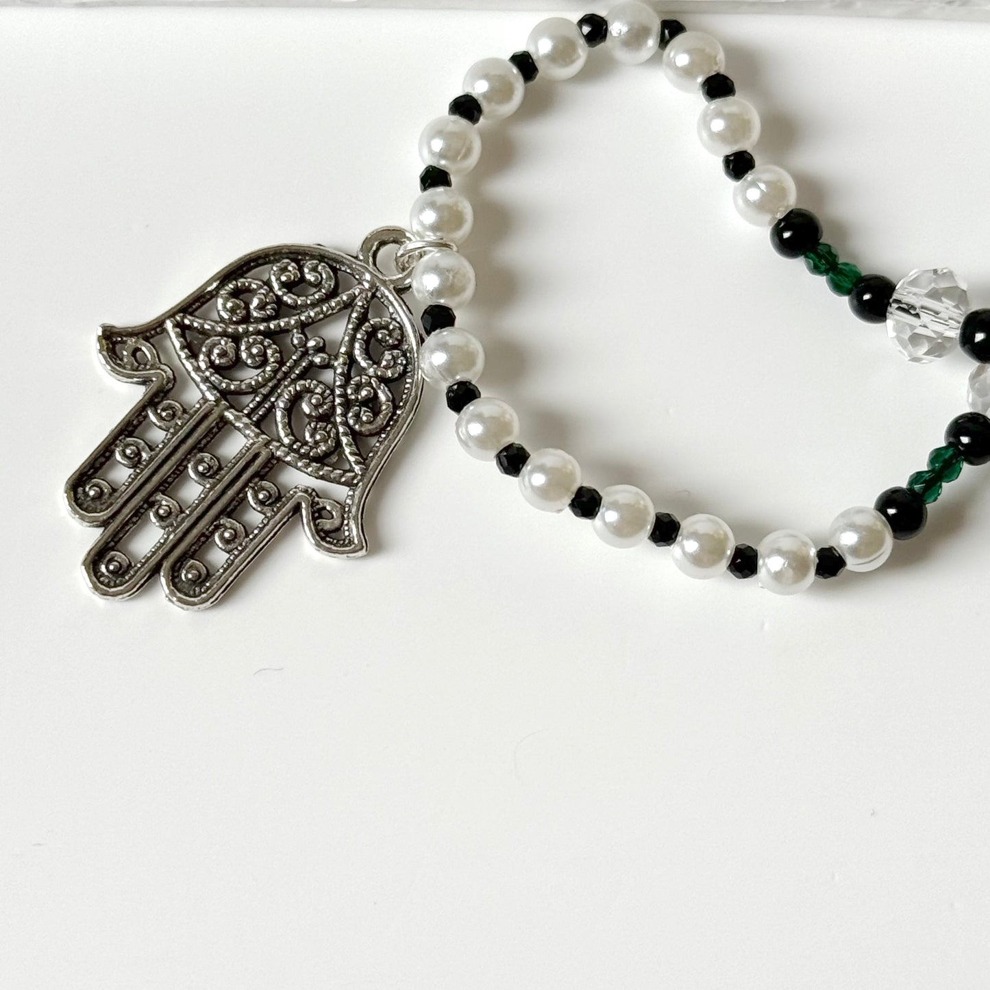 hamsa hand bead necklace