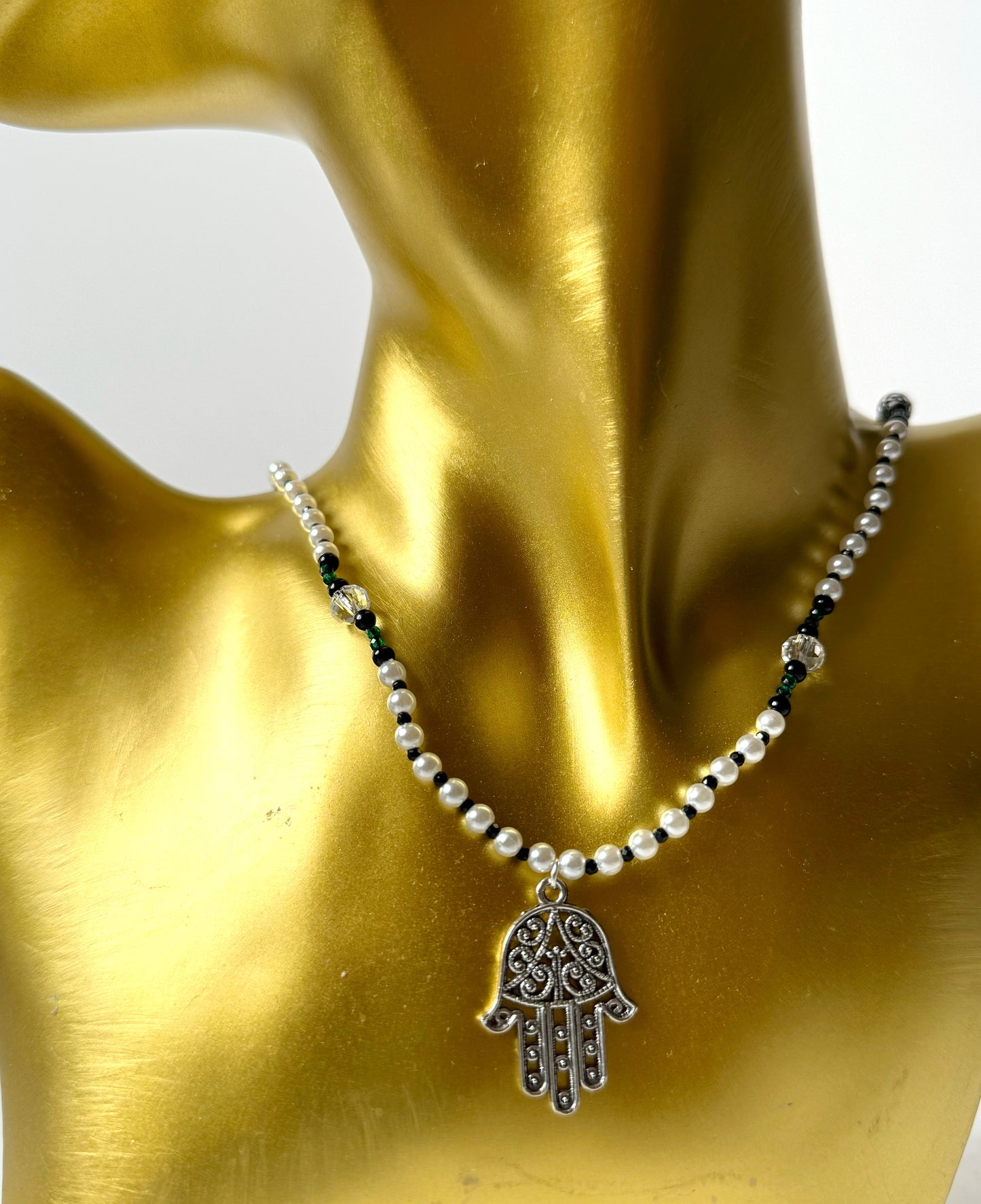 hamsa hand bead necklace