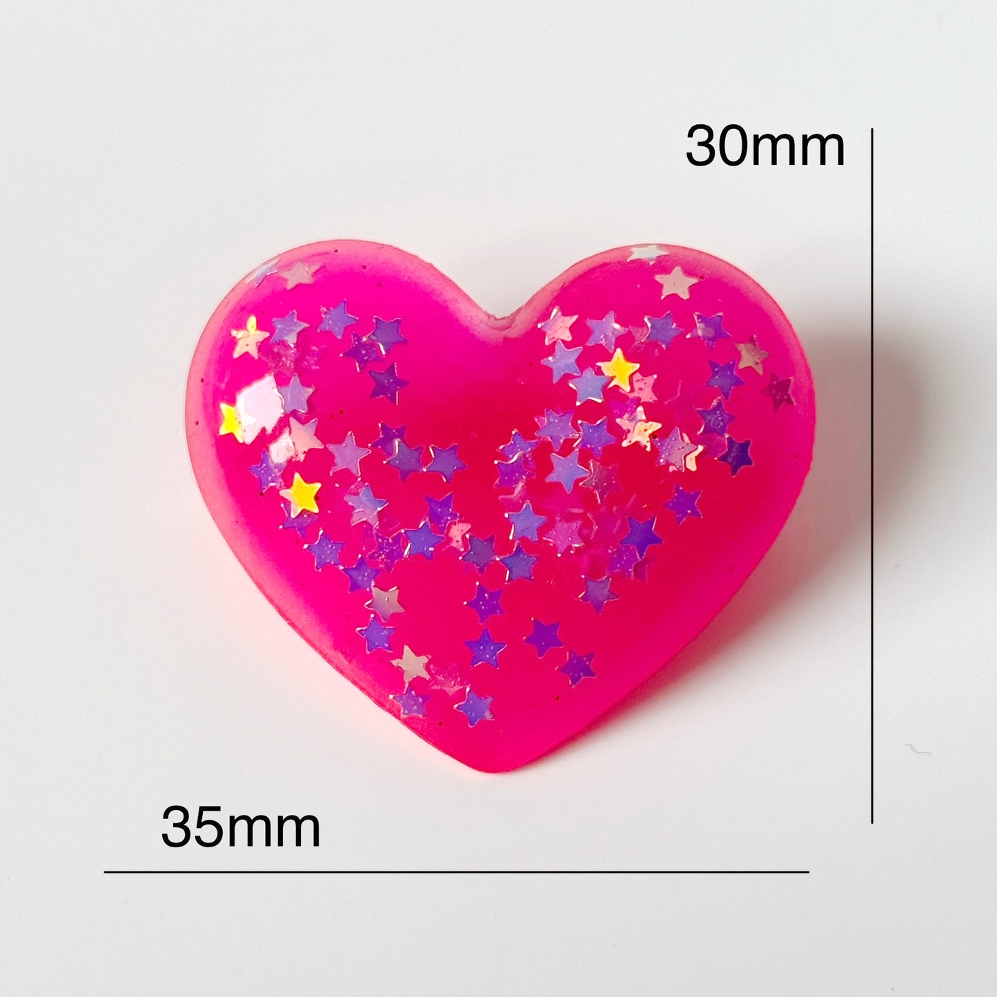 pink heart resin brooch