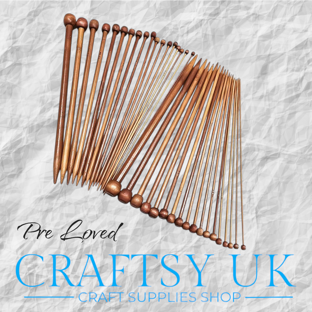 preloved wooden knitting needles