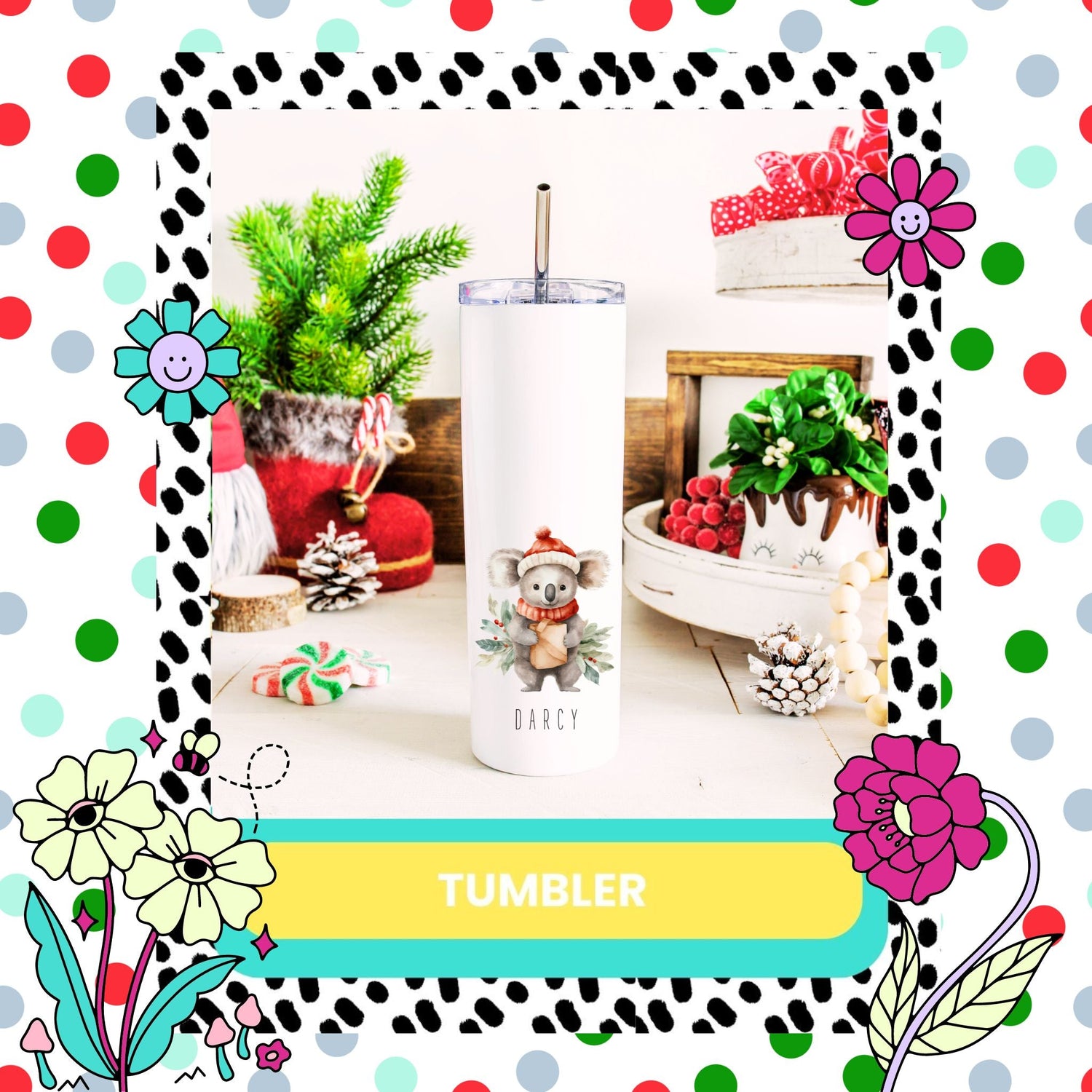 Koala Christmas Drinks Tumbler