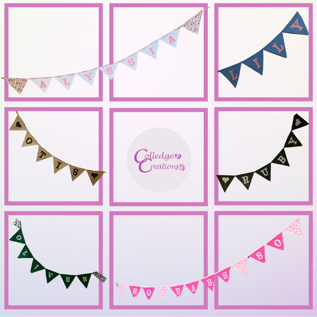 personalised applique bunting