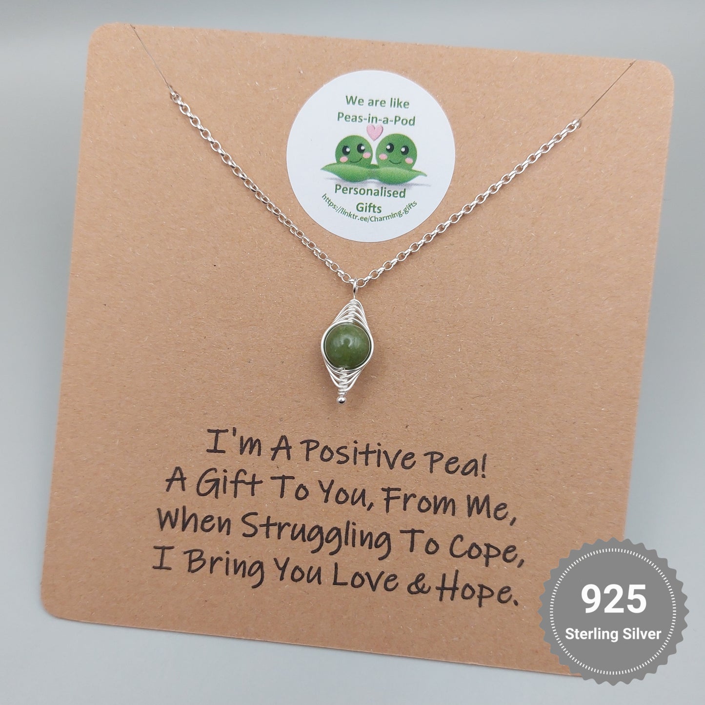 positive pea necklace