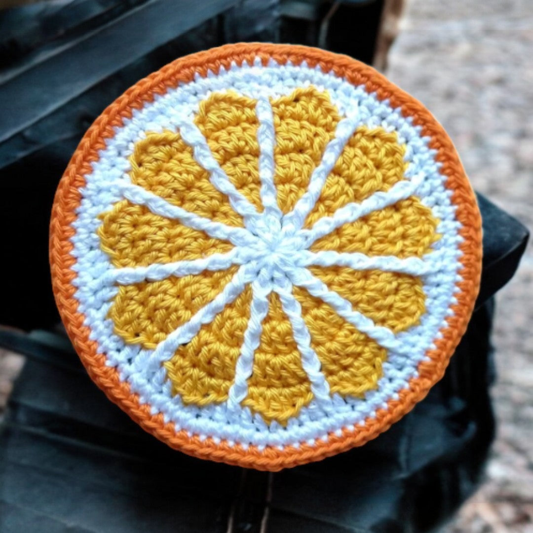 crochet fruit coasters