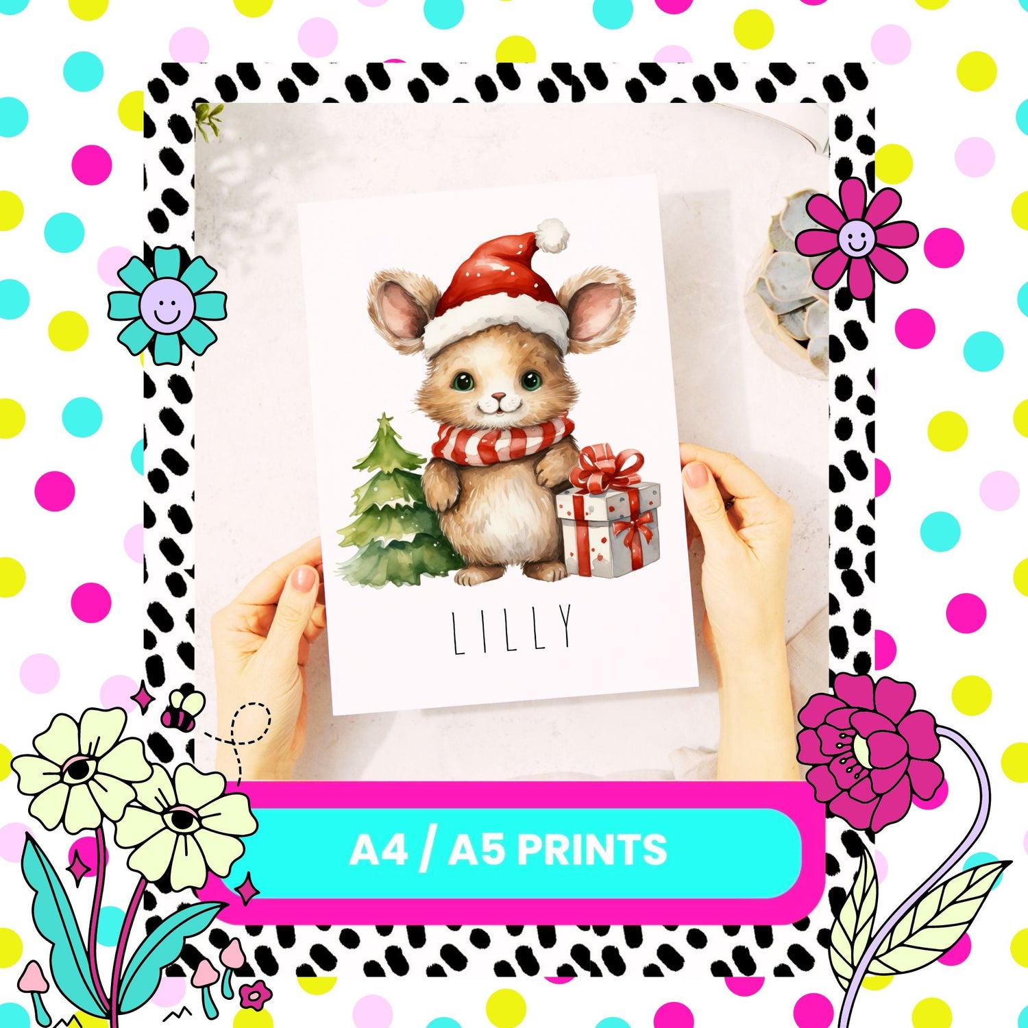 Personalised Koala Christmas Print