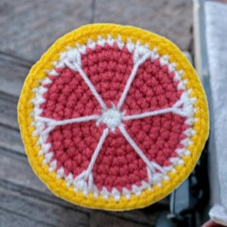 crochet fruit coasters