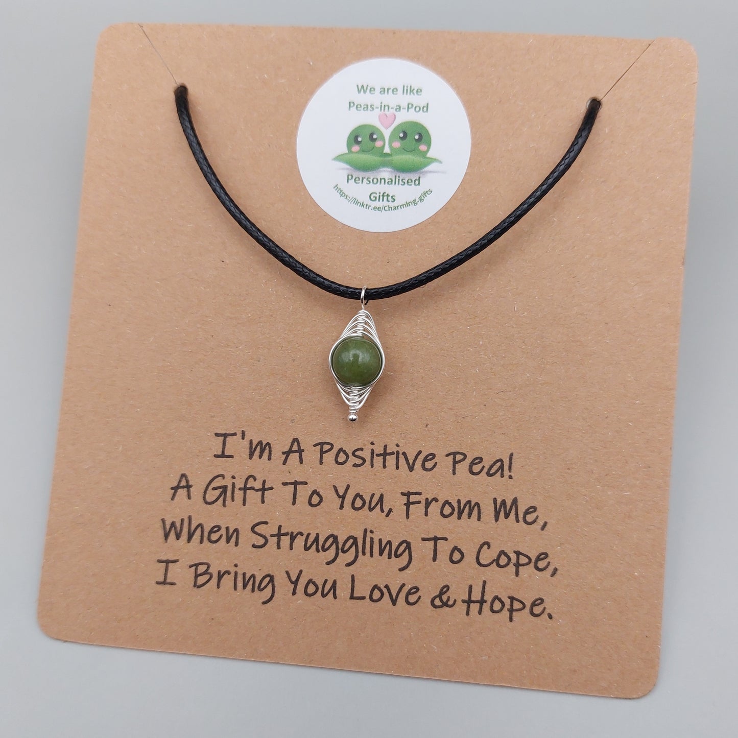positive pea necklace