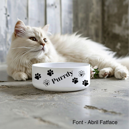 Personalised Cat - Food Bowl | ceramic Pet Water Bowl