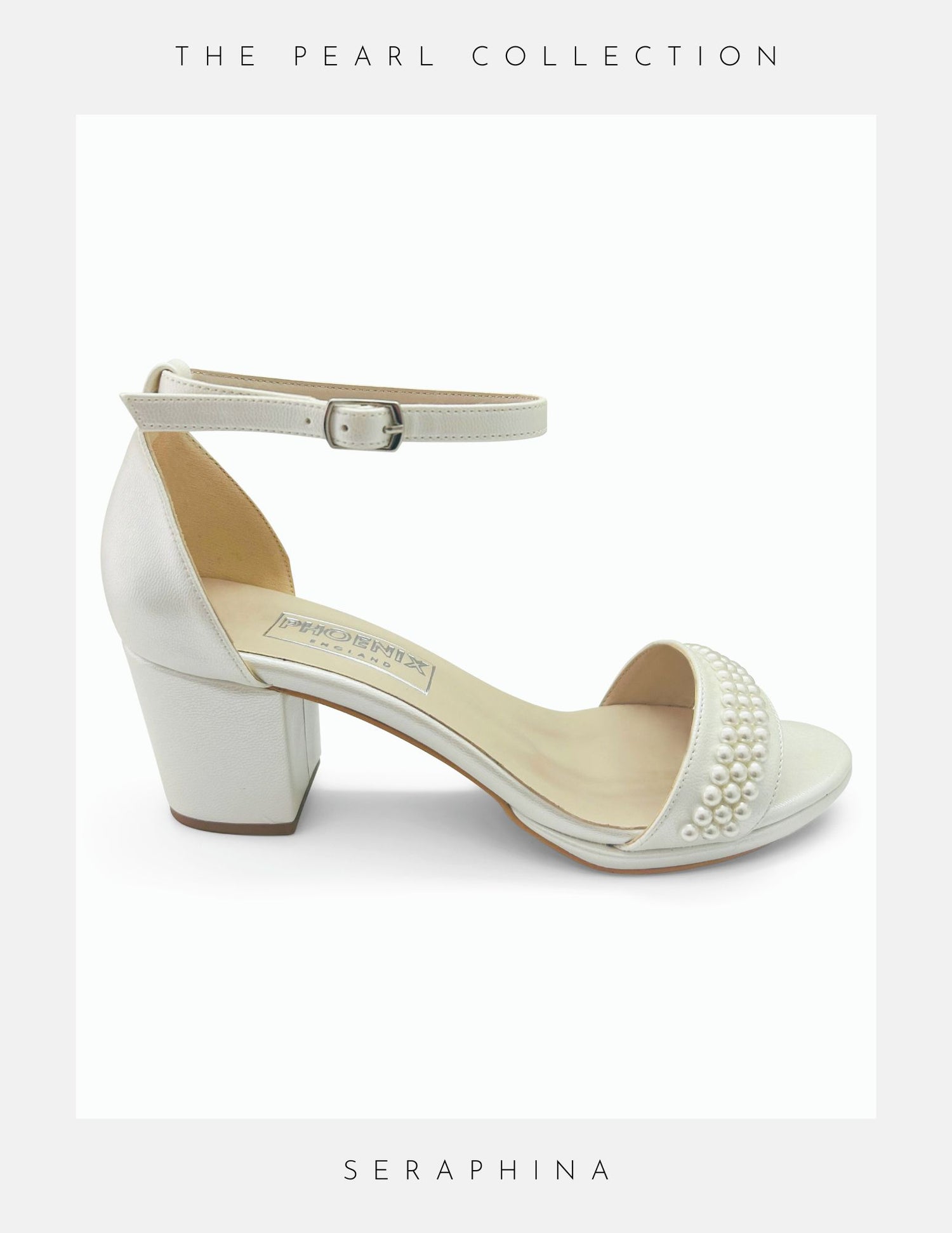 Seraphina Pearl Low Block Heel Bridal Shoes