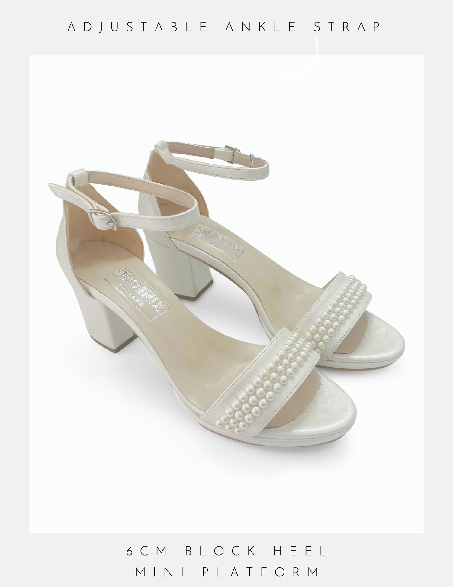 Seraphina Pearl Low Block Heel Bridal Shoes 2