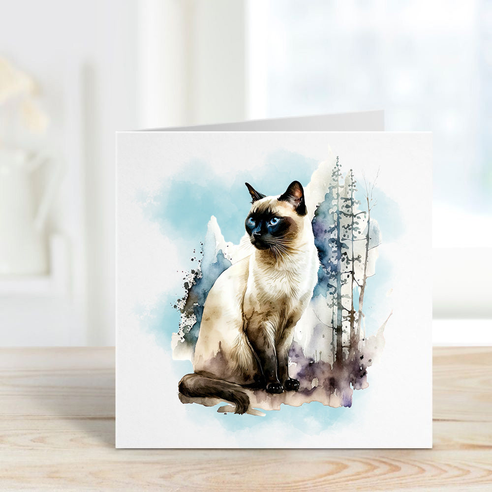 Siamese Cat lovers Blank Card  | Siamese Cat Notelet