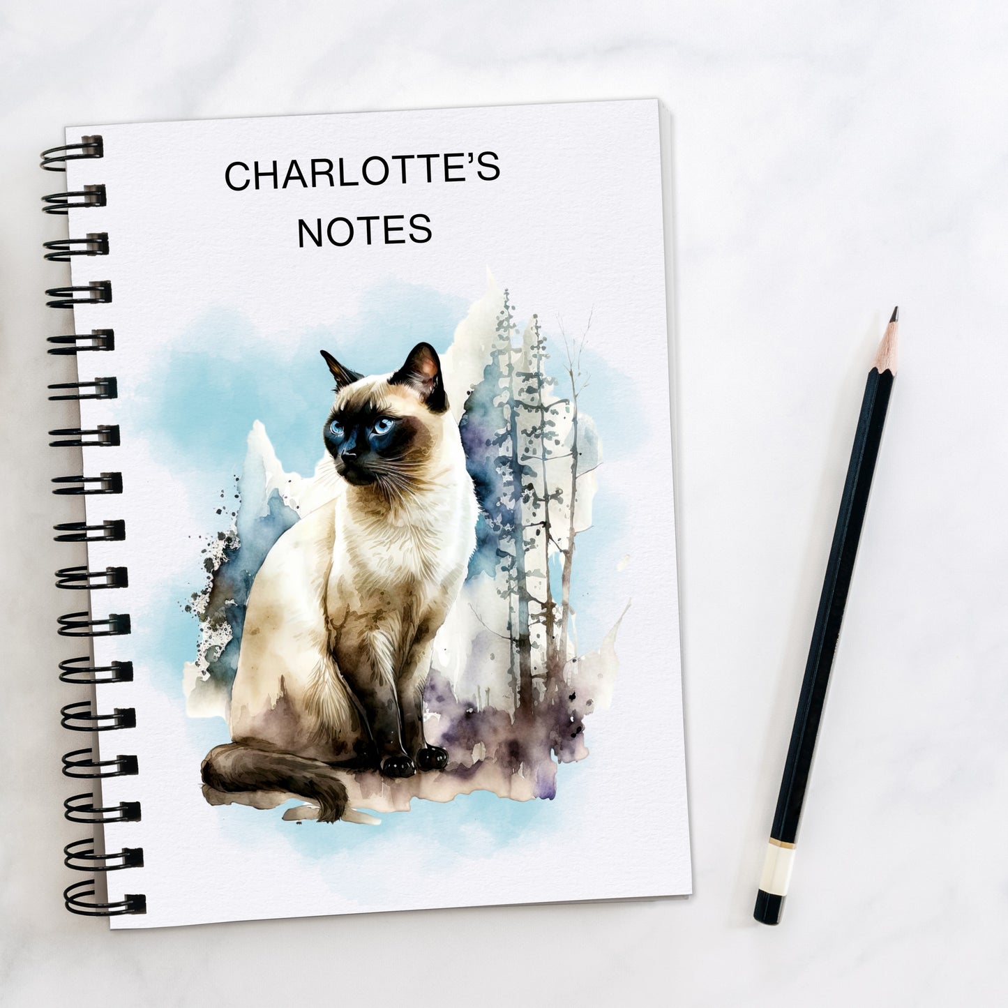 Siamese Cat A5 Spiral Notebooks | Siamese Cat Notebooks