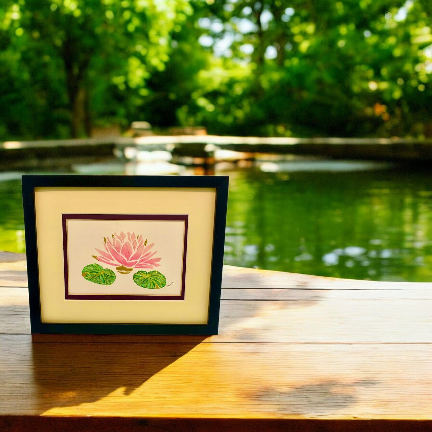 gold leaf flower art 