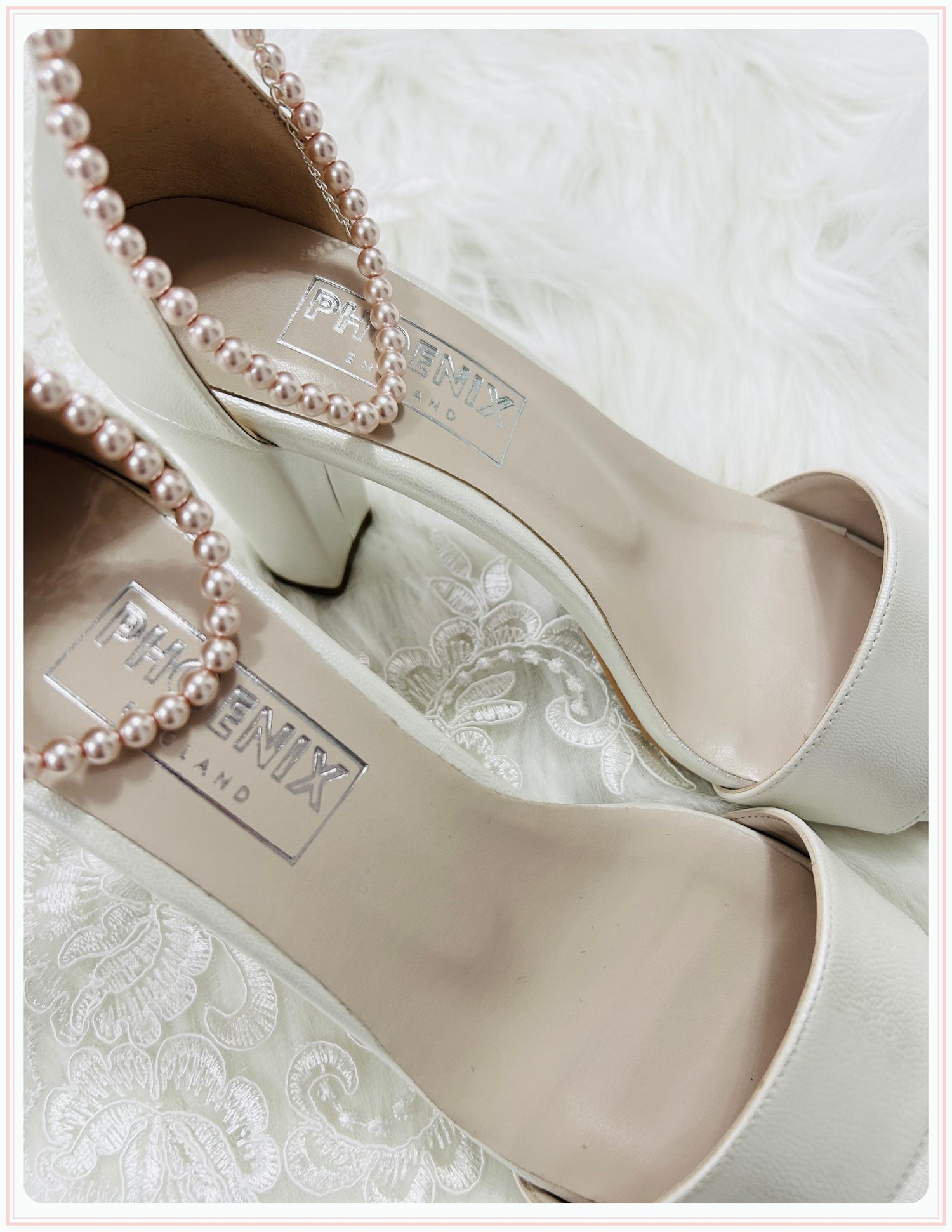 Blush Pink Bridal Shoe Straps