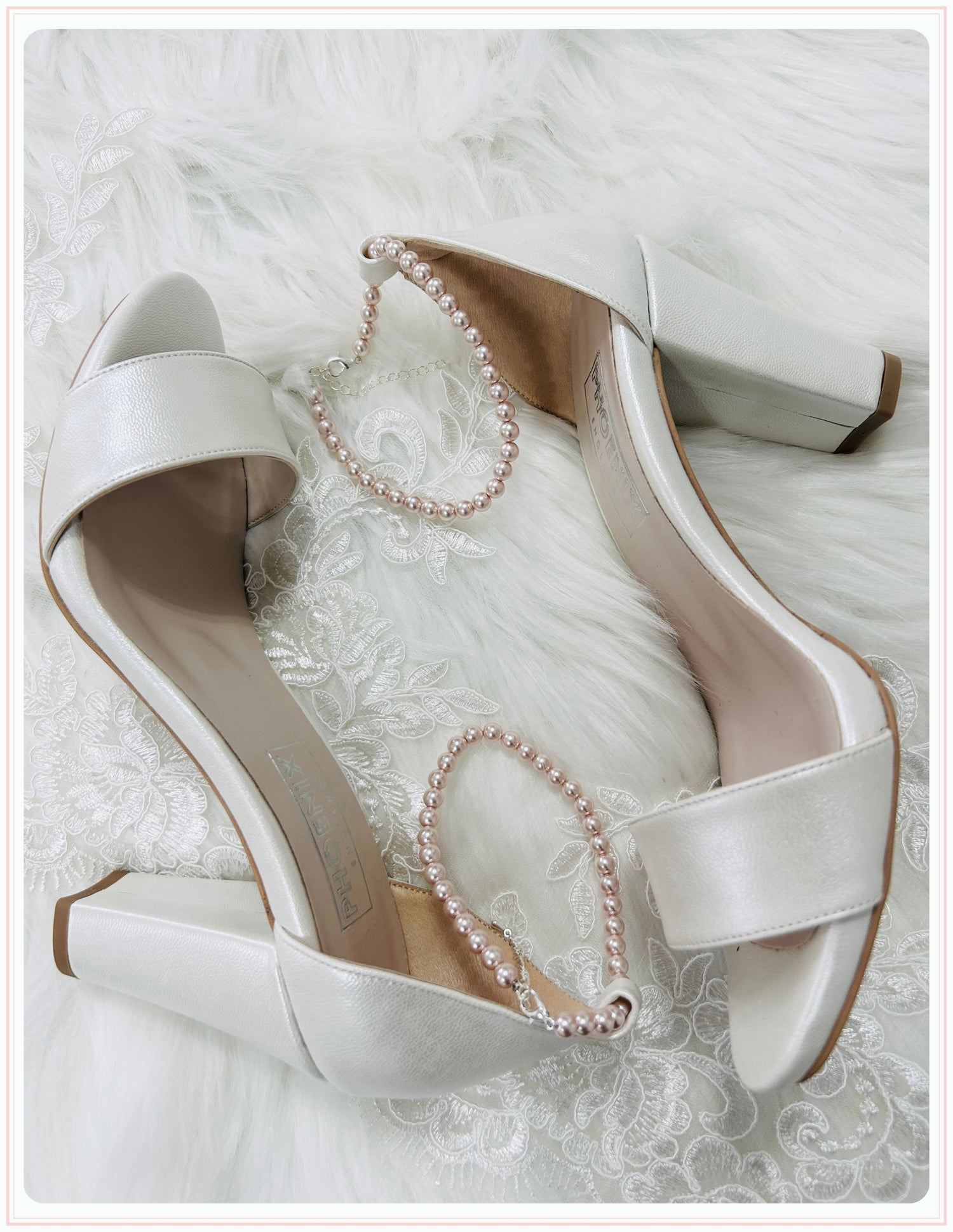 Blush Pink Bridal Shoe Straps