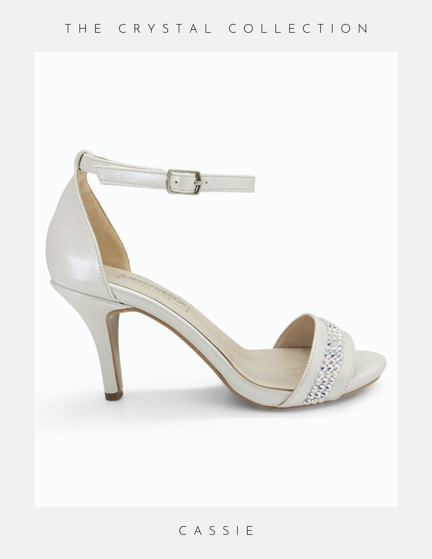 Cassie Crystal Open Toe High Heel Bridal Shoes