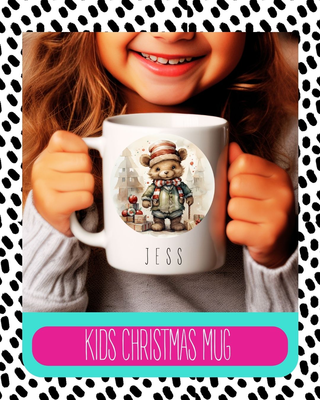 Cute Personalised Bear Christmas Mug