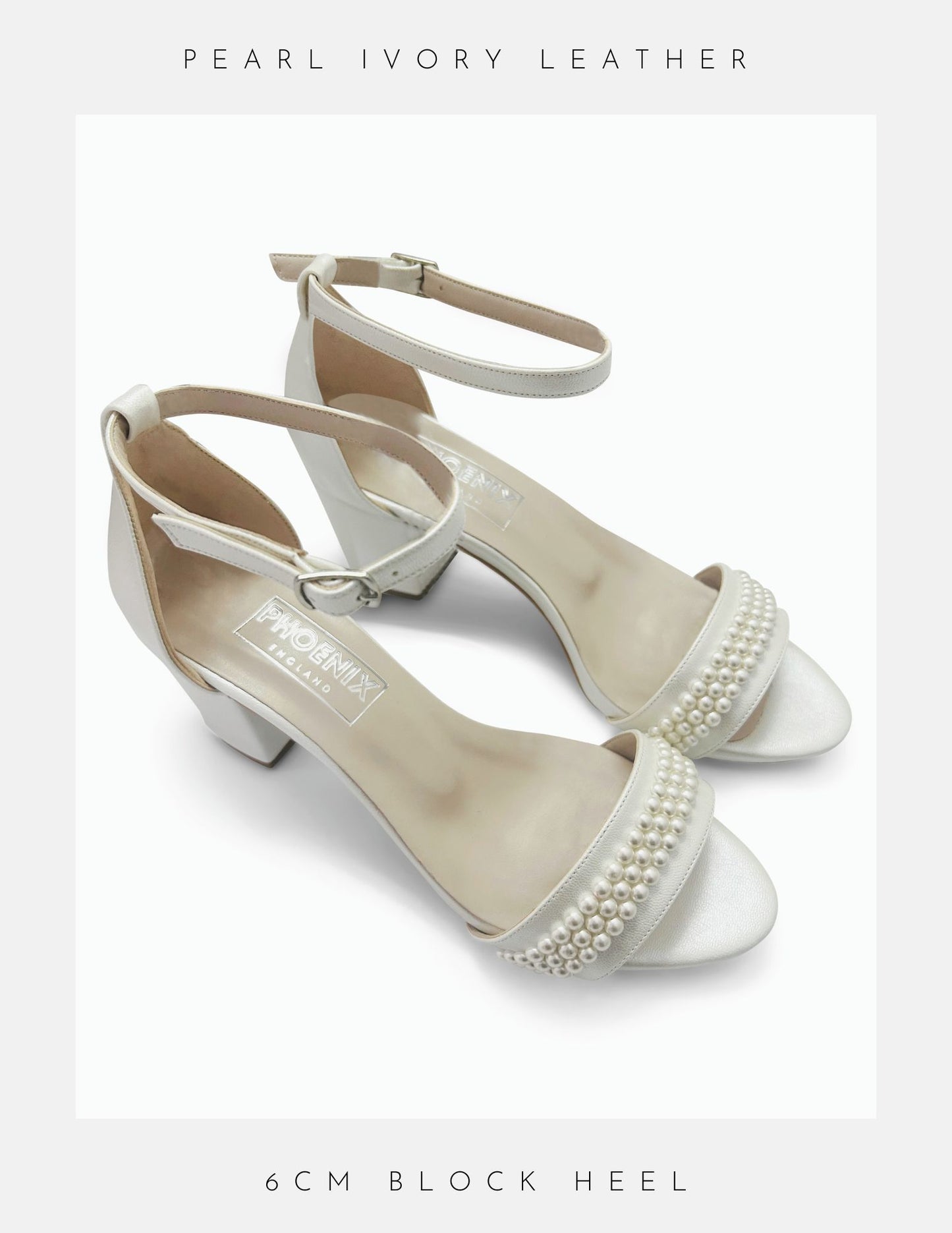 Eden pearl low block heel bridal shoes 2