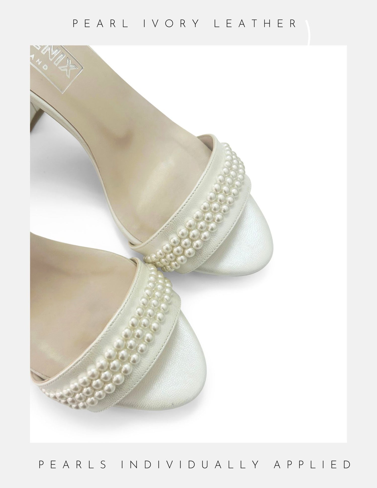 Eden pearl low block heel bridal shoes 3