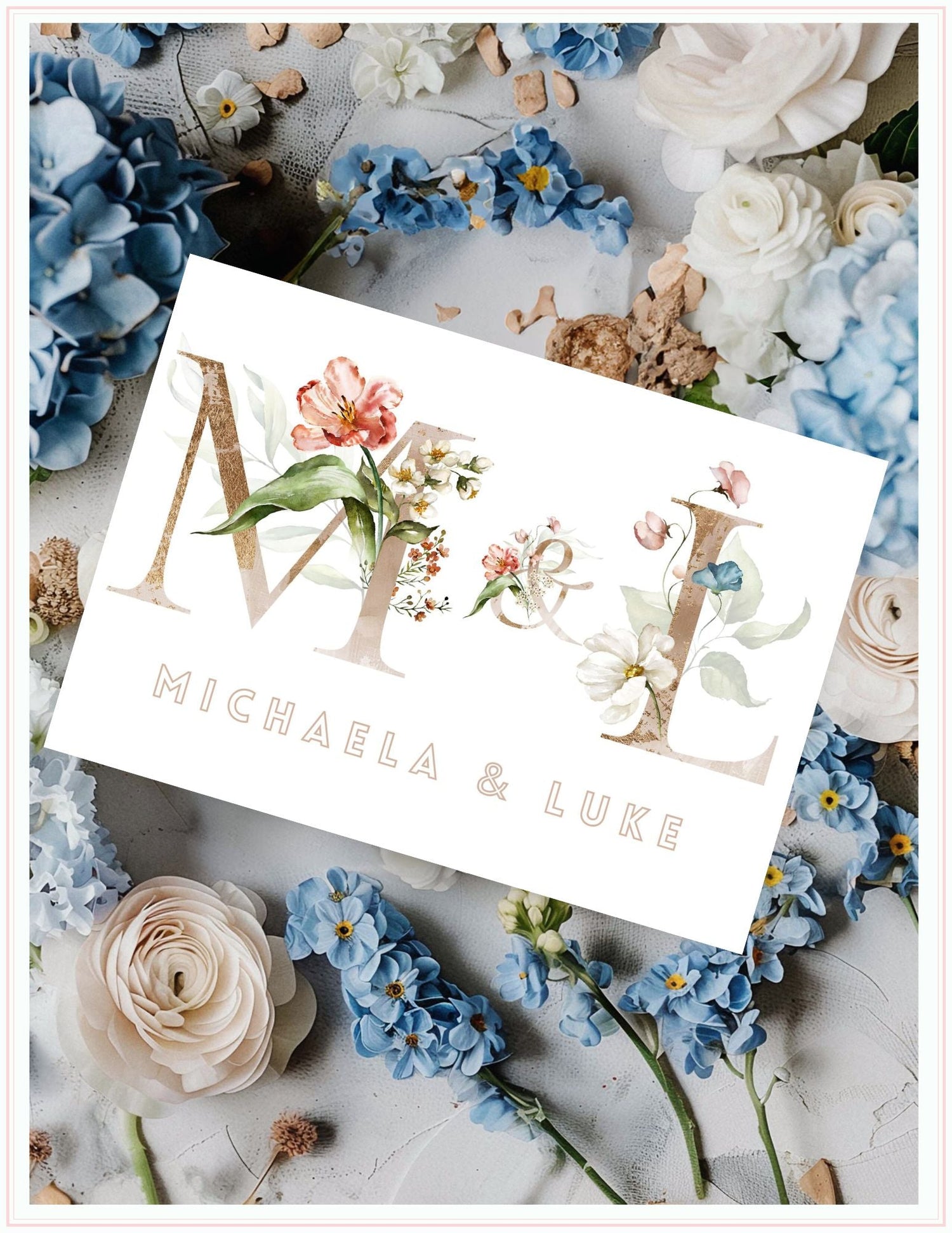 floral newlyweds card