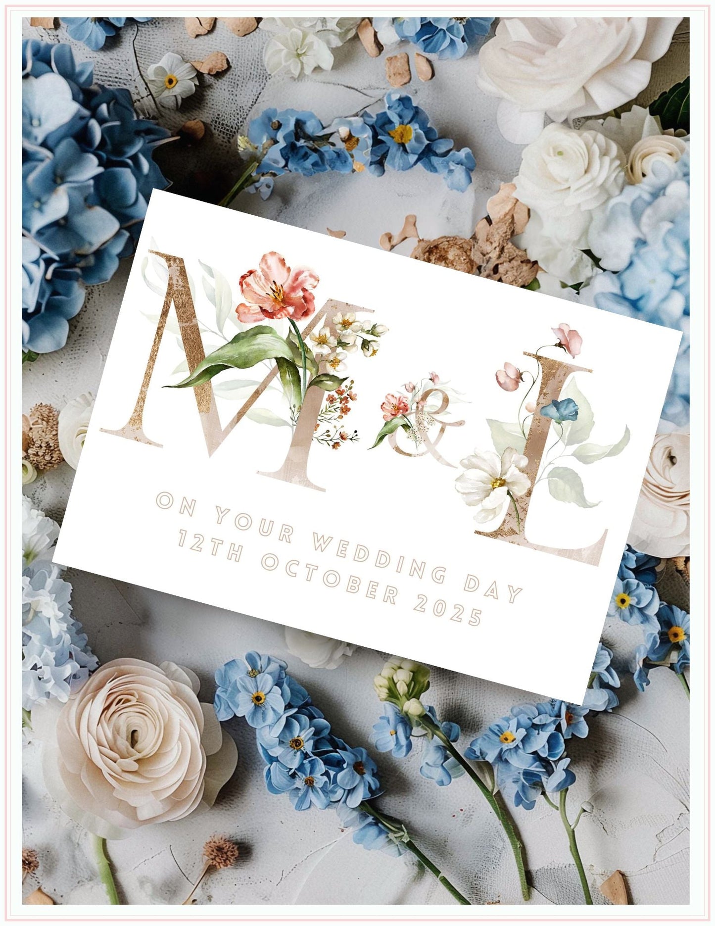 floral newlyweds card