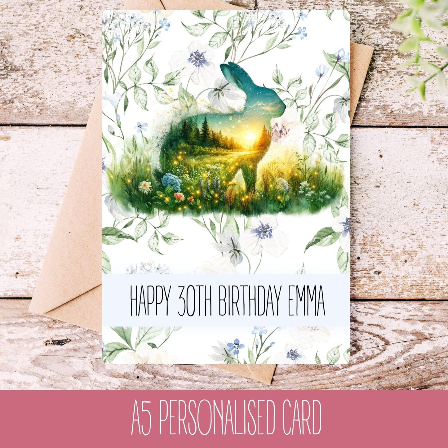 Handmade Hare Birthday Card