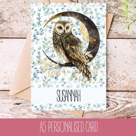 Handmade Owl Greetings Card