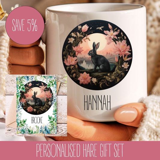 Hare Coffee Mug Gift Set For Her