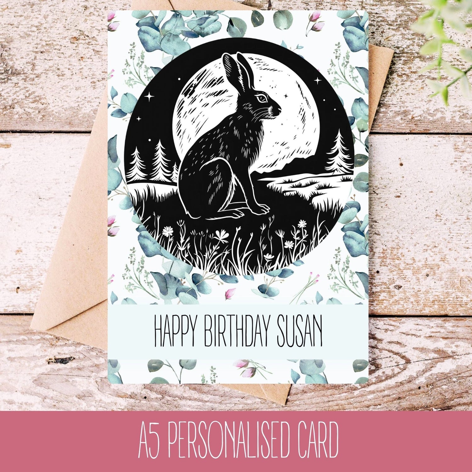 Hare Occasion Card With Personalisation