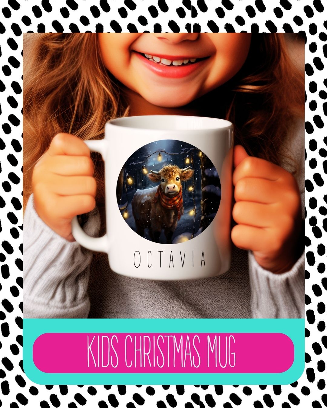 highland cow Christmas coffee mug