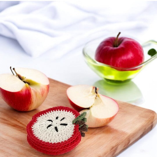 crochet fruit coasters