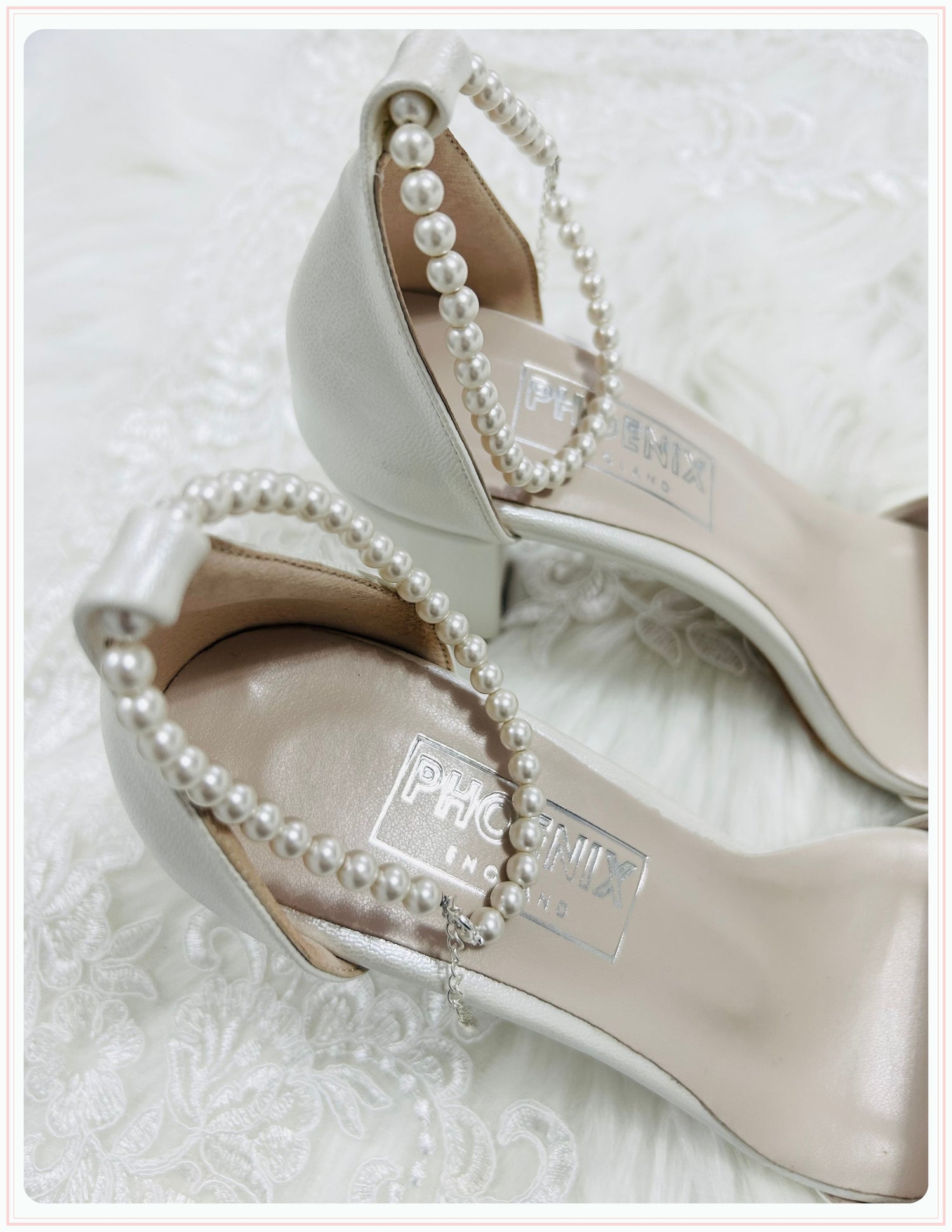 Ivory Pearl Bridal Shoe Straps