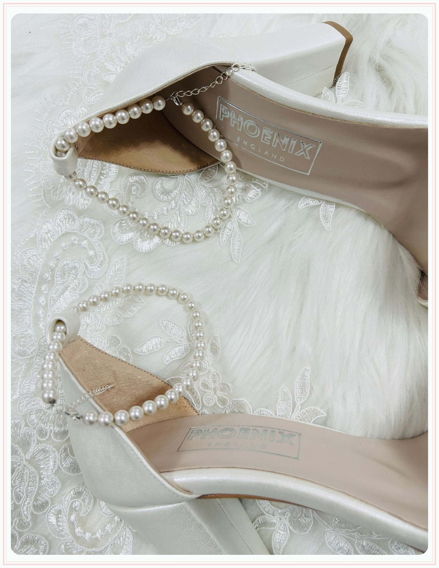 Ivory Pearl Bridal Shoe Straps