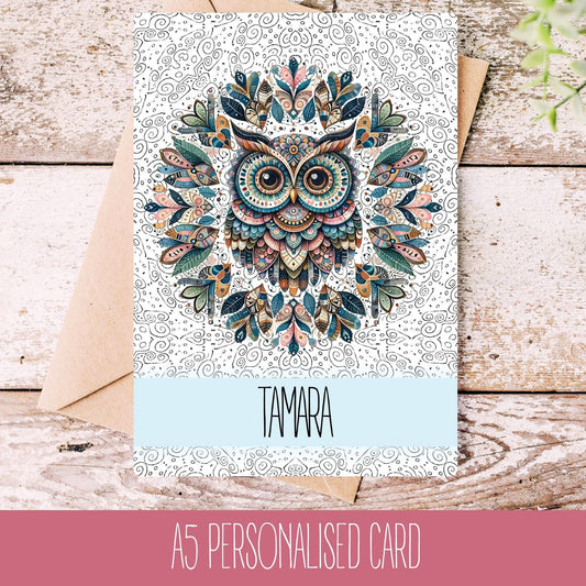 Mandala Owl Card