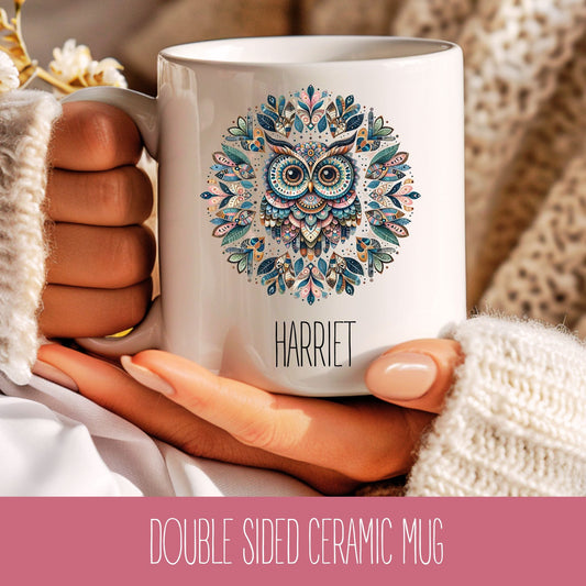 Mandala Owl Coffee Cup