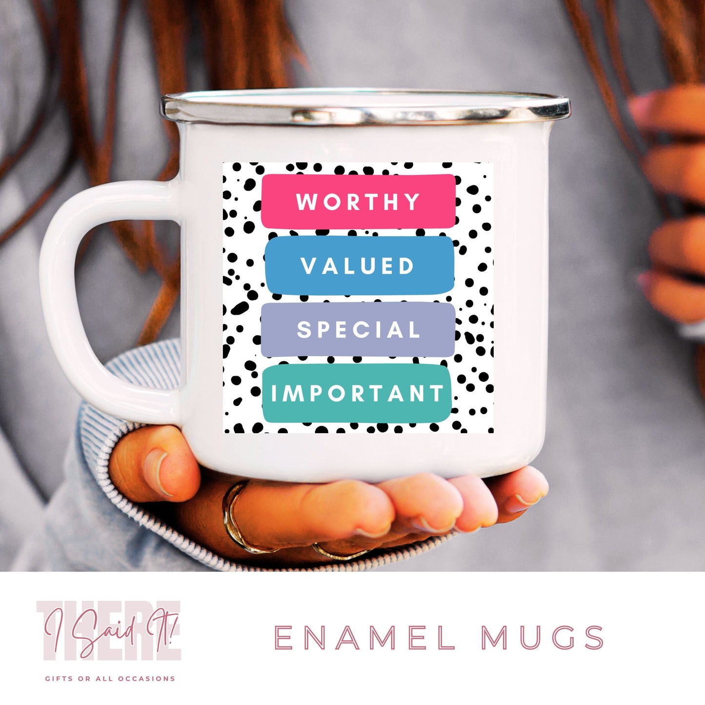 mental health enamel mug