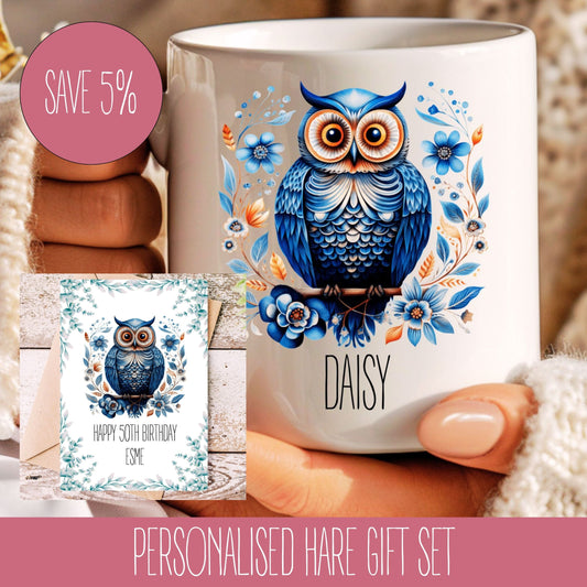 Owl Card And Mug Set